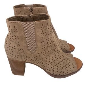 Rock & Candy Madasyn Open Toe Vegan Leather Perforated Booties